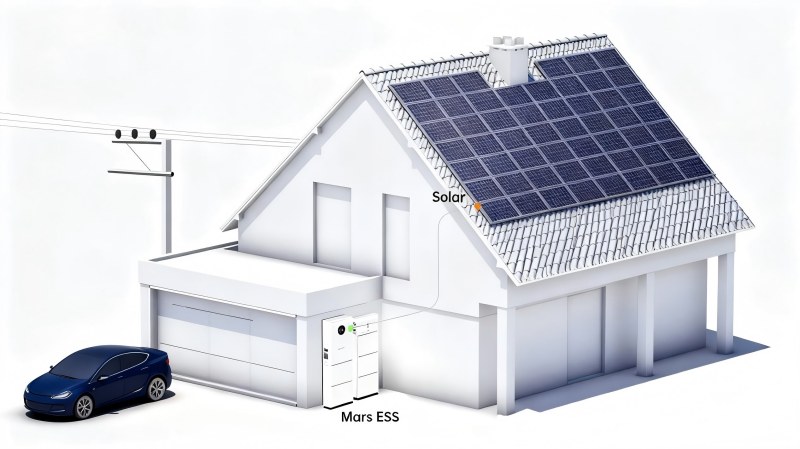 Cách kết hợp bộ lưu trữ năng lượng dân dụng với giá treo năng lượng mặt trời trên mái nhà cho hệ thống năng lượng gia đình